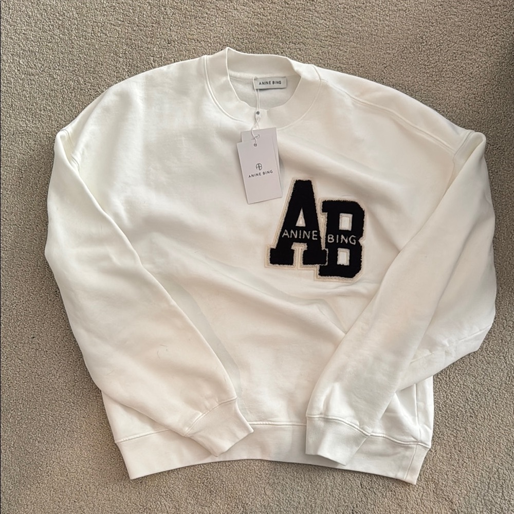 Anine Bing Miles letterman sweatshirt